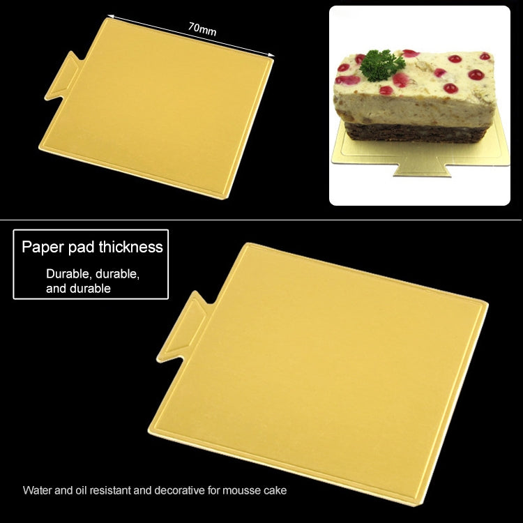 100 / Pack Small Square Cake Cardboard Pad Thick Rigid Golden Cake Mousse Cake Mat