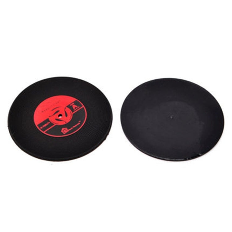 4 PCS Retro Black Vinyl CD Record Drink Coasters Home Table Cup Mat Decor Coffee Drink Placemat Tableware Spinning, Diameter: 10cm, Random Color Delivery