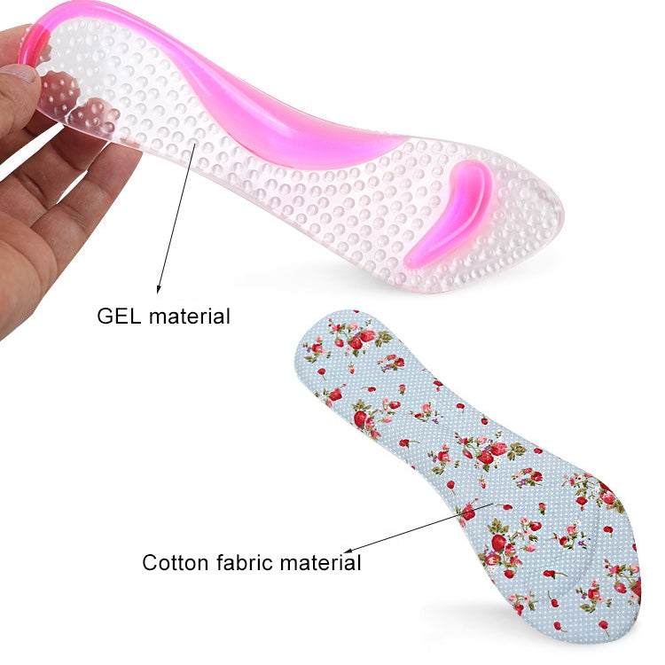Women Silicone Gel Massage Arch Support Insoles Orthotic Flatfoot Prevent Foot Cocoon High Heels Shoes Pad ,Random Color Delivery