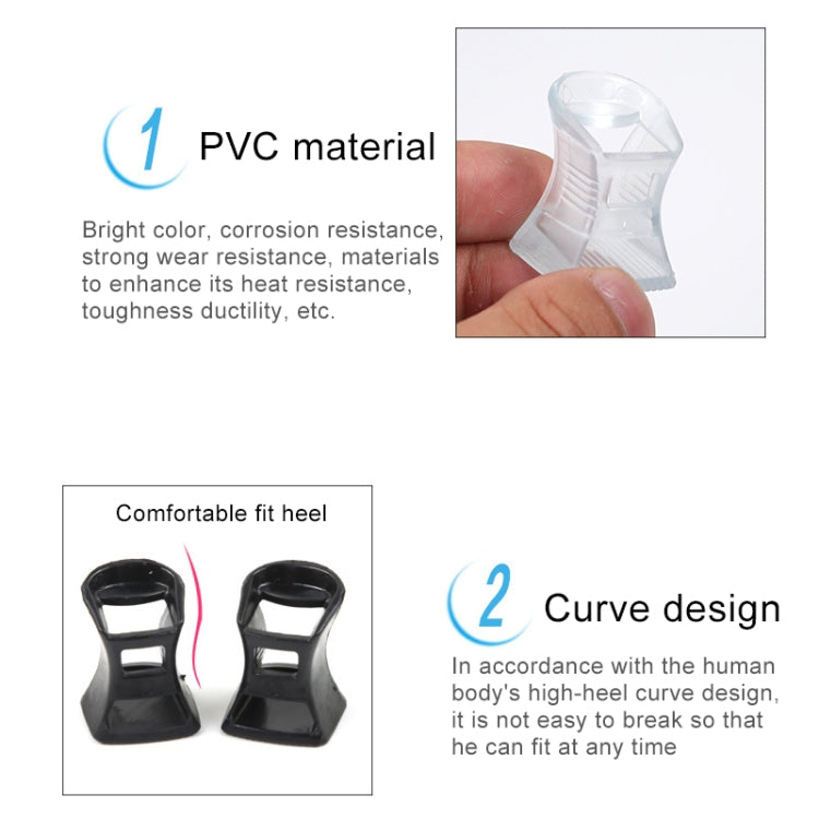 5 Pairs Hard Wearing Anti-slip PVC StoppersShoes High Heel Cover Protectors, Size: L ,Random Color Delivery