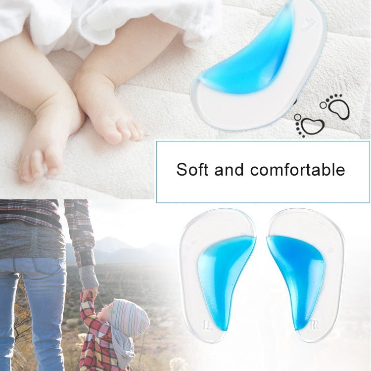 2 Pairs Kids Gel Insoles Orthopedic Arch Support Insoles for Child Shoes Flatfoot Corrector Pads Baby Toddler Insole, Size: L