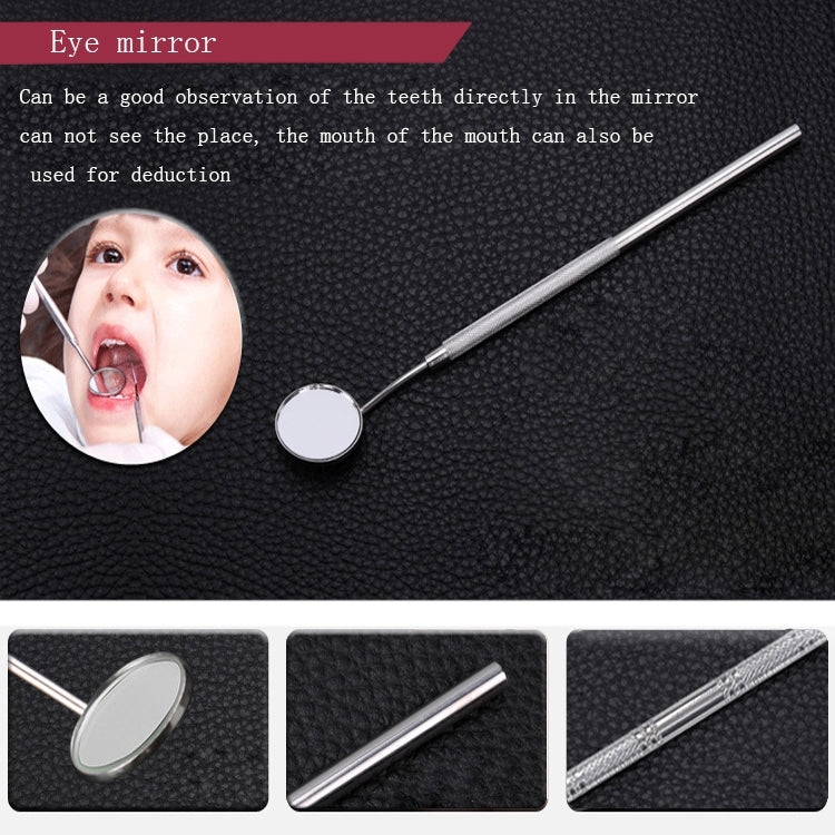 4 in 1 Dental Tool Set (Stainless Steel Probe + Hoe-shaped Dentist + Dental Tweezers + Mouth Mirror)