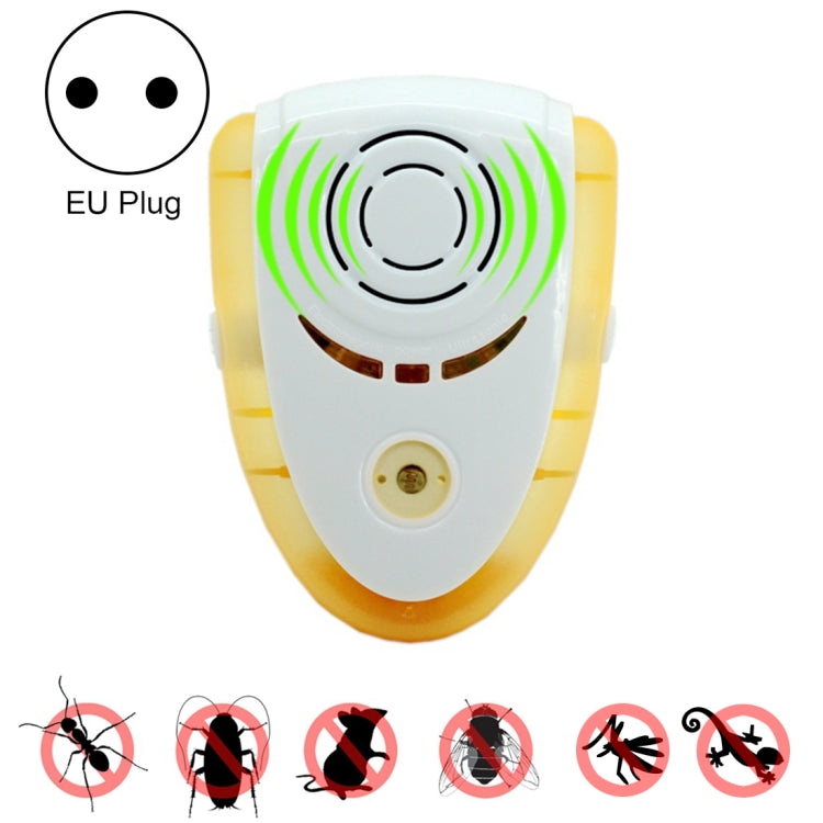 6W Electronic Ultrasonic Electromagnetic Wave Anti Mosquito Rat Insect Pest Repeller with Light, EU Plug, AC 90-240V, Random Color Delivery