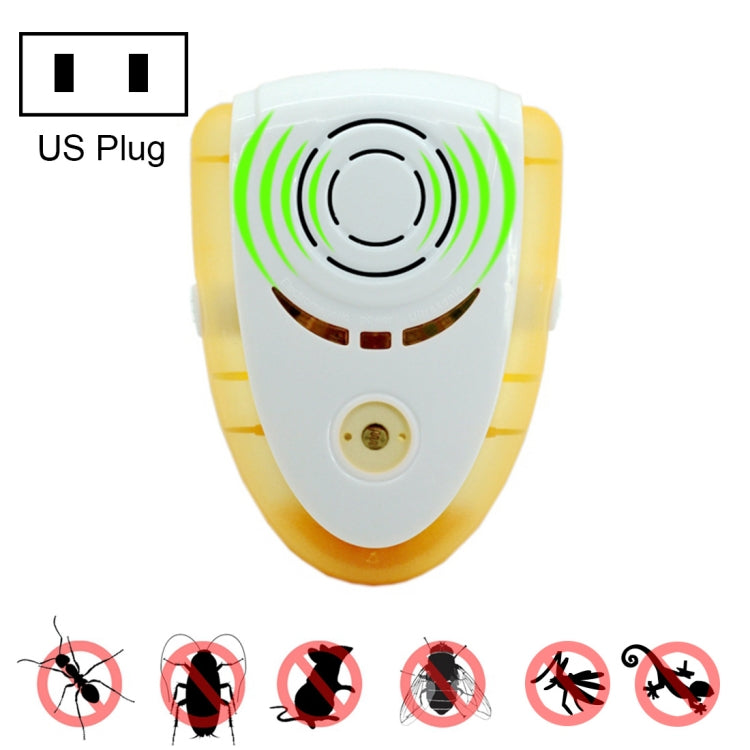 6W Electronic Ultrasonic Electromagnetic Wave Anti Mosquito Rat Insect Pest Repeller with Light, EU Plug, AC 90-240V, Random Color Delivery