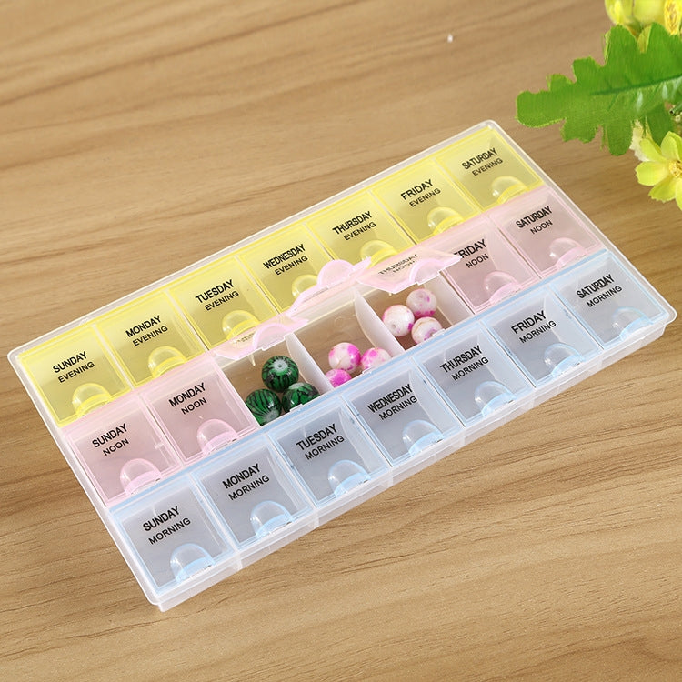 7 Day 21 Slots Pill Medicine Storage Box Pill Vitamins Organizer Box
