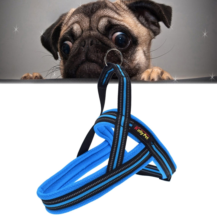 Pet Dogs A7 Reflective Polyester Chest Harness Lead Leash Traction Big Dogs Safety Chain Rope Collar, Size: M, 2.5*60*74cm