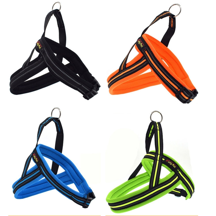 Pet Dogs A7 Reflective Polyester Chest Harness Lead Leash Traction Big Dogs Safety Chain Rope Collar, Size: M, 2.5*60*74cm