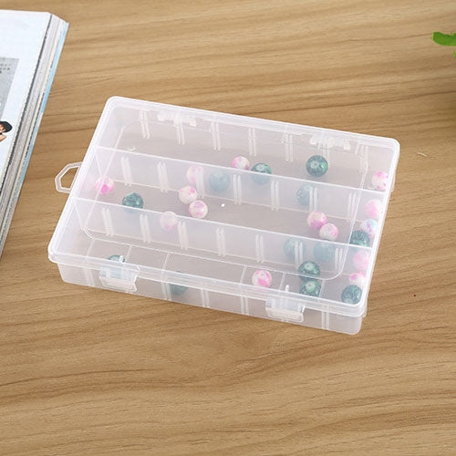 Plastic Removable Grid 24 Slots Box Organizer Storage Container for Jewelry Earring