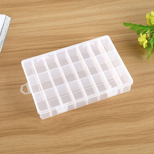 Plastic Removable Grid 24 Slots Box Organizer Storage Container for Jewelry Earring