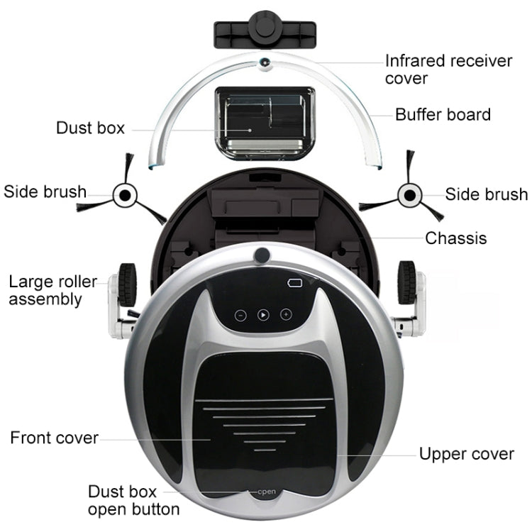 FD-3RSW(IB)CS 800Pa Suction Smart Household Vacuum Cleaner Clean Robot with Remote Control