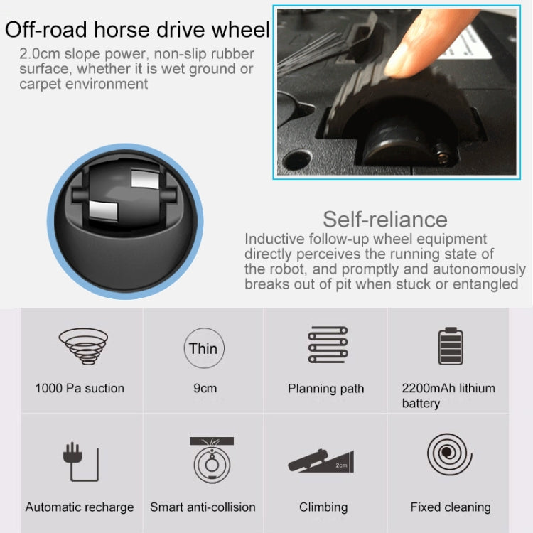 FD-3RSW(IC)CS 1000Pa Large Suction Smart Household Vacuum Cleaner Clean Robot