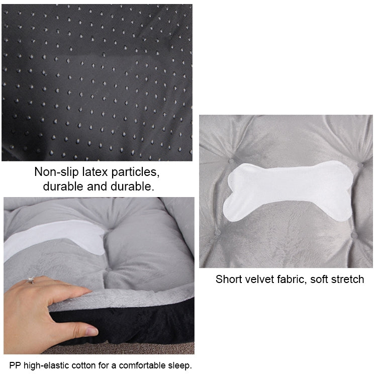 Dog Bone Pattern Big Soft Warm Kennel Pet Dog Cat Mat Blanket, with Rattan Mat & Blanket Size: XS, 50×40×15cm