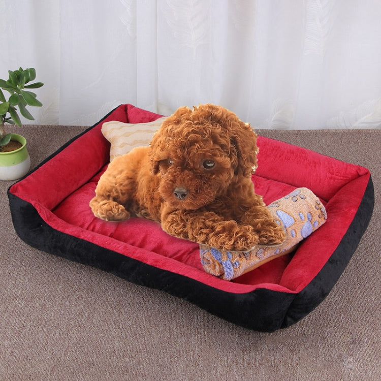 Dog Bone Pattern Big Soft Warm Kennel Pet Dog Cat Mat Blanket, with Blanket Size: L, 80×60×15cm