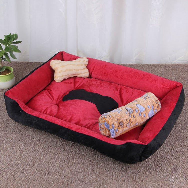 Dog Bone Pattern Big Soft Warm Kennel Pet Dog Cat Mat Blanket, with Blanket Size: L, 80×60×15cm