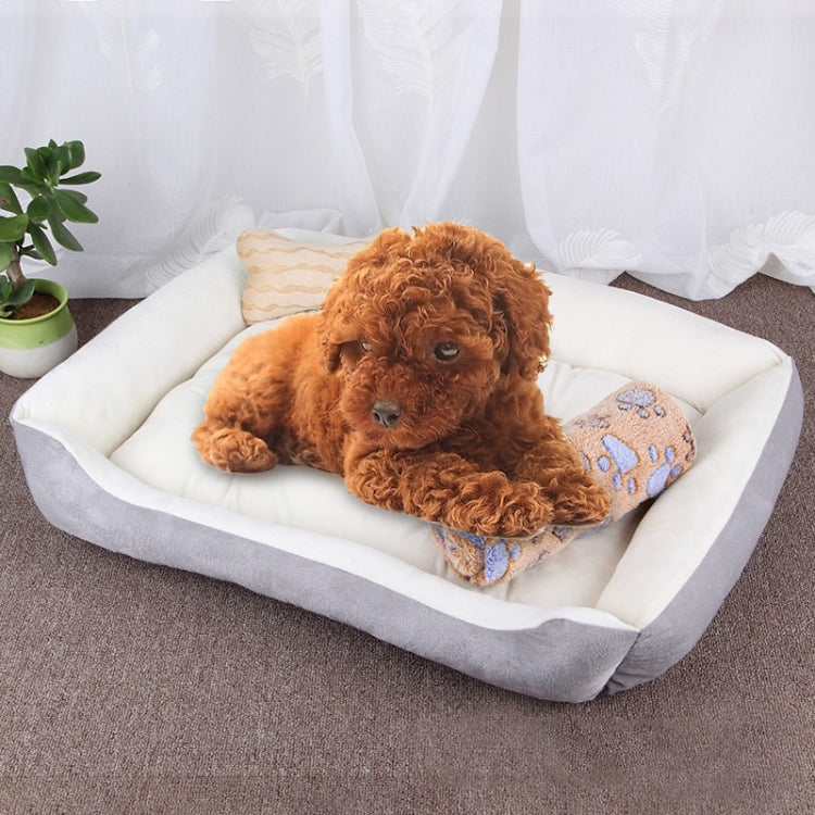 Dog Bone Pattern Big Soft Warm Kennel Pet Dog Cat Mat Blanket, with Blanket Size: L, 80×60×15cm