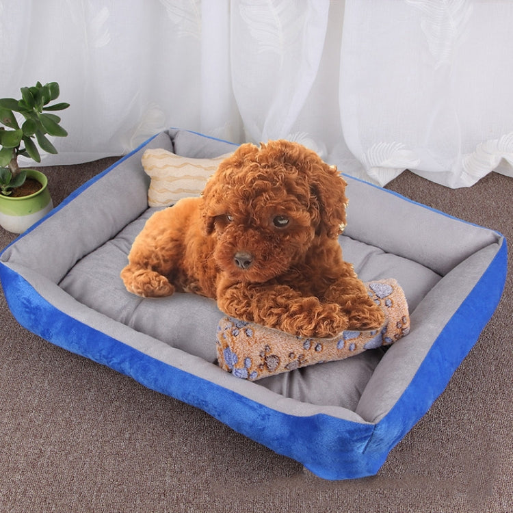 Dog Bone Pattern Big Soft Warm Kennel Pet Dog Cat Mat Blanket, with Blanket Size: L, 80×60×15cm