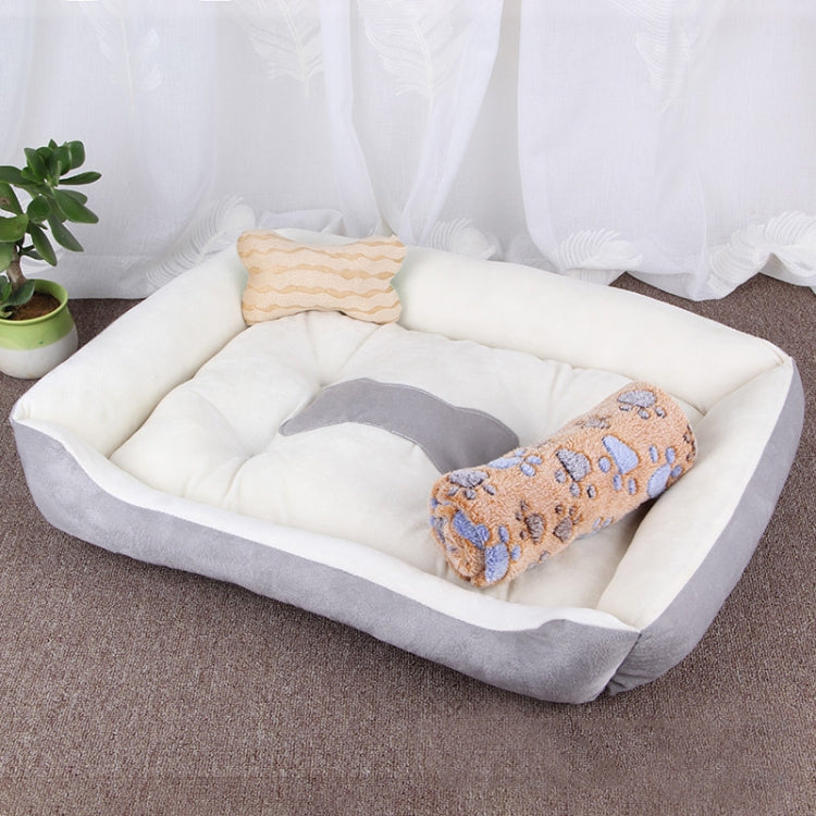 Dog Bone Pattern Big Soft Warm Kennel Pet Dog Cat Mat Blanket,with Blanket Size: XXS, 45×30×15cm