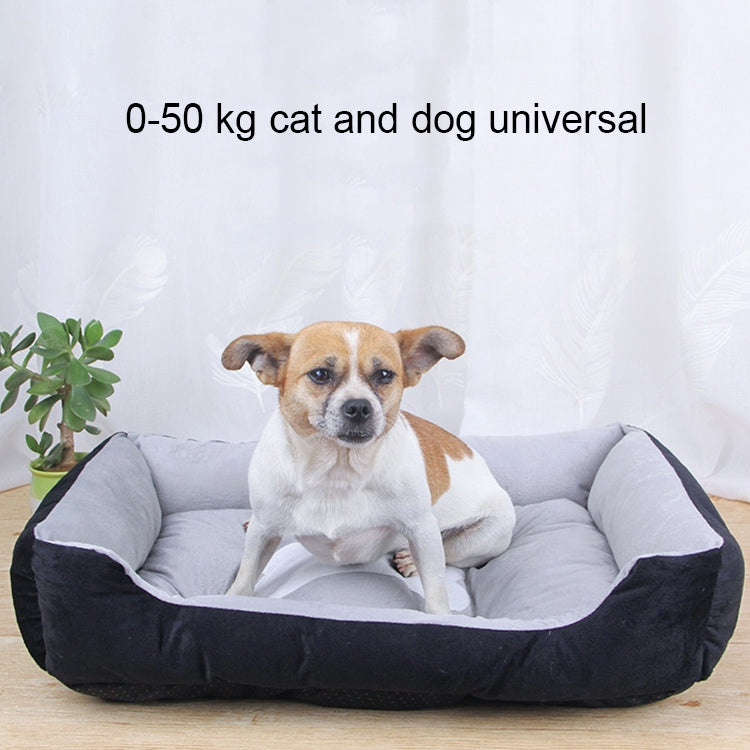 Dog Bone Pattern Big Soft Warm Kennel Pet Dog Cat Mat Blanket,  with Rattan Mat Size: XL, 90×70×15cm