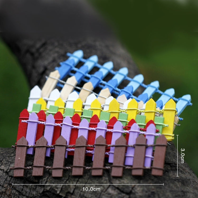 10 PCS Mini Small Fence Barrier Wooden Craft Wooden Small Fence Moss Micro-landscape Ornaments, Random Color Delivery