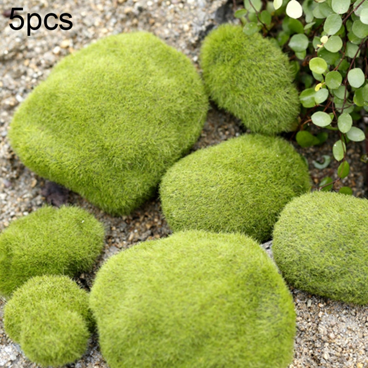 5pcs Simulation of False Moss Simulation of Bryophyte Stone Moss Flocking False Lawn Micro Landscape Decoration Accessories, Diameter: 6cm