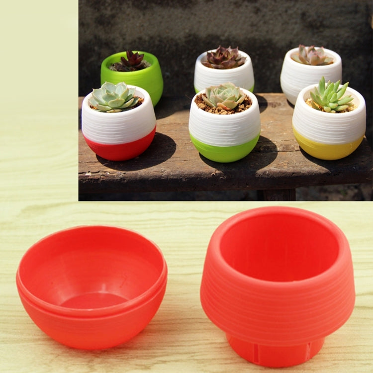 Colourful Mini Round Plastic Plant Flower Pot Garden Home Office Decoration Nursery Pots  Plant Flowerpot with Water Tank, Random Color Delivery