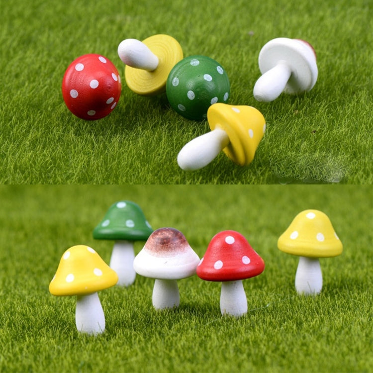 5pcs Woody Mushroom Wooden Mini Mushrooms Decoration Crafts Micro-landscape Ornaments Accessories Multi-meat Ornaments, Random Color Delivery