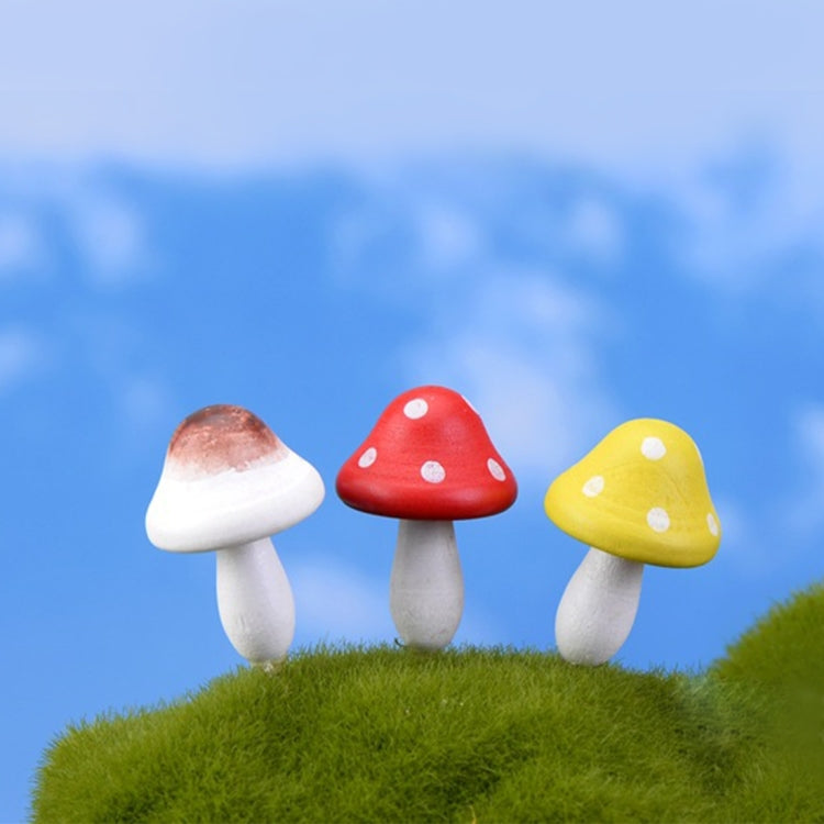 5pcs Woody Mushroom Wooden Mini Mushrooms Decoration Crafts Micro-landscape Ornaments Accessories Multi-meat Ornaments, Random Color Delivery