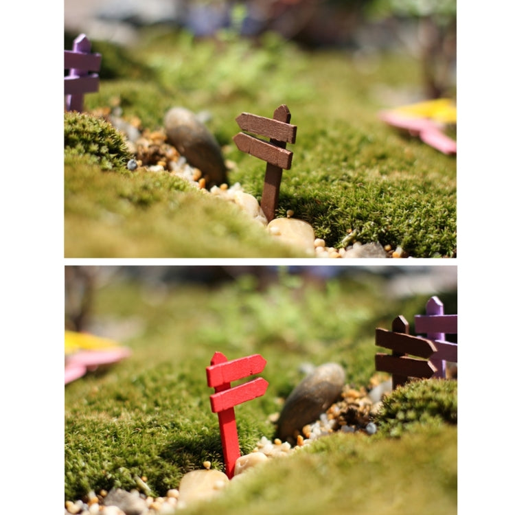 10pcs Mini Wooden Fences Signpost Garden Ornament DIY Plant Labels Pots Scenery Decoration Micro-landscape DIY Ornaments Multi-meat Wooden Ornaments, Random Color Delivery