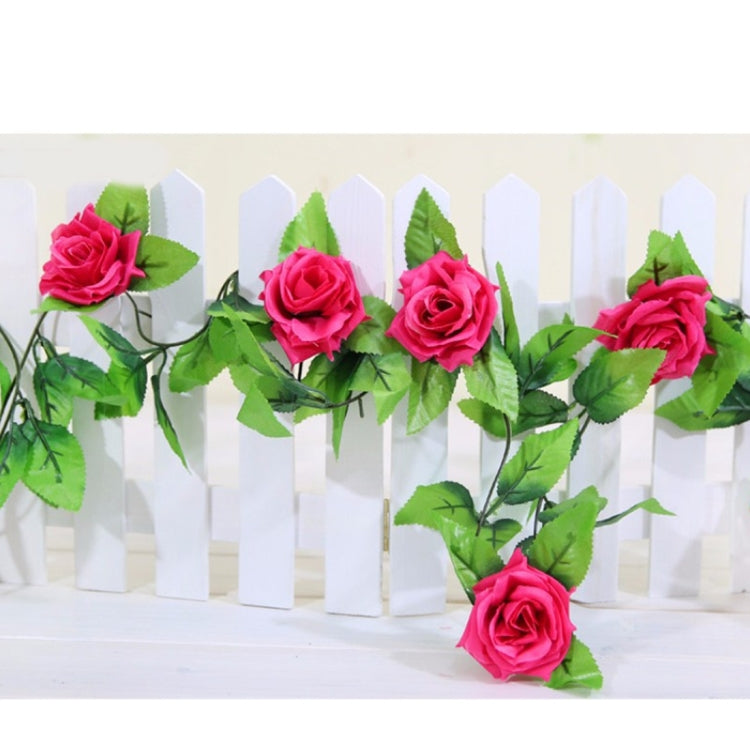 Simulation of Rattan Flowers Artificial Flowers Fake Simulation Champagne Rose Ivy Vine Hangings Garlands for Home Wedding Decoration, Length: 2.5m, Random Color Delivery