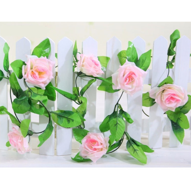 Simulation of Rattan Flowers Artificial Flowers Fake Simulation Champagne Rose Ivy Vine Hangings Garlands for Home Wedding Decoration, Length: 2.5m, Random Color Delivery