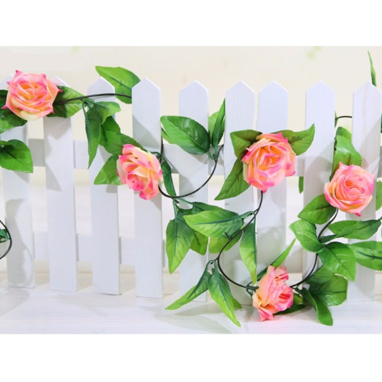 Simulation of Rattan Flowers Artificial Flowers Fake Simulation Champagne Rose Ivy Vine Hangings Garlands for Home Wedding Decoration, Length: 2.5m, Random Color Delivery