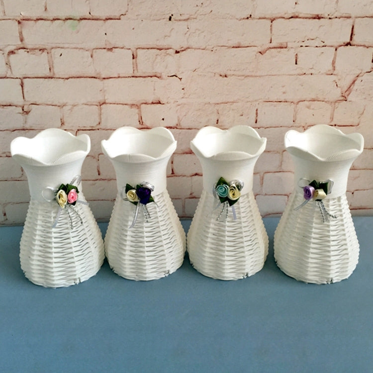 Plastic Flower Pots Medium Size Flower Pots Fashion Balcony Garden Plant Planter Home Decoration, Ribbon Random Color Delivery