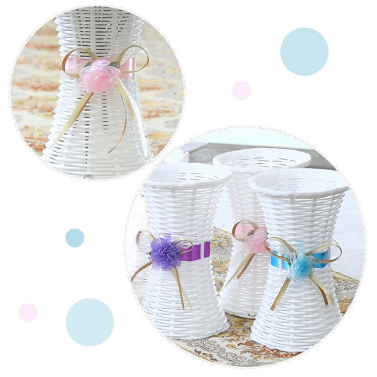 Plastic Flower Pots Medium Size Flower Pots Fashion Balcony Garden Plant Planter Floral Vase Home Decoration, Ribbon Random Color Delivery