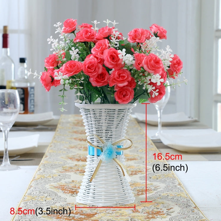 Plastic Flower Pots Medium Size Flower Pots Fashion Balcony Garden Plant Planter Floral Vase Home Decoration, Ribbon Random Color Delivery