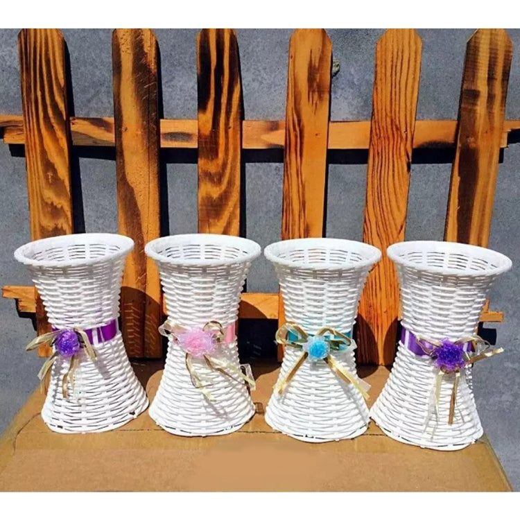 Plastic Flower Pots Medium Size Flower Pots Fashion Balcony Garden Plant Planter Floral Vase Home Decoration, Ribbon Random Color Delivery