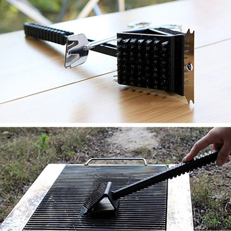 3 in 1 Copper Wire BBQ Grill Brush Long Handle Barbecue Grill Oven Cleaning Brush Cleaner