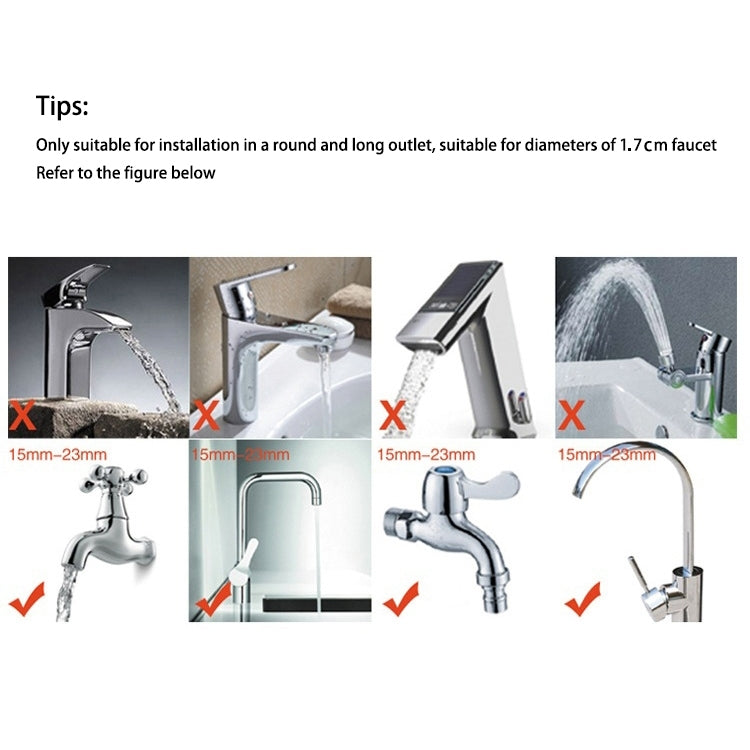 2 PCS Faucet Splash Water-saving Shower Bath Adjustable Valve Filter Water Saving Devices, Small Size: 6.5 x 10.5cm, Suitable for 17mm Diameter Round Faucets