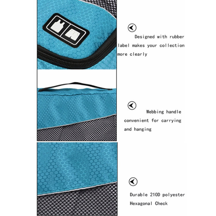 3 PCS / Sets Multi-function Football Texture 210D Polyester Waterproof Travel Clothes Underwear Storage Bag
