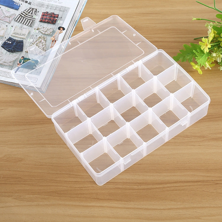 Removable Grid Compartment Plastic Box Organizerfor Jewelry Earring Fishing Hook Small Accessories, Size: Large, 15 Slots