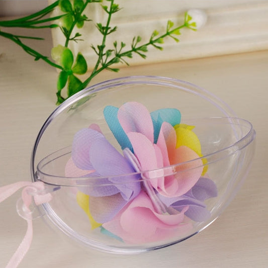 6 PCS Transparent Plastic Hollow Ellipsoid Easter Christmas Wedding Decorations