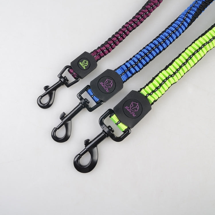 Pet Telescopic Buffer Double Traction Rope Nylon Reflective Braided Rope, Small, Length: 70cm, Random Color Delivery