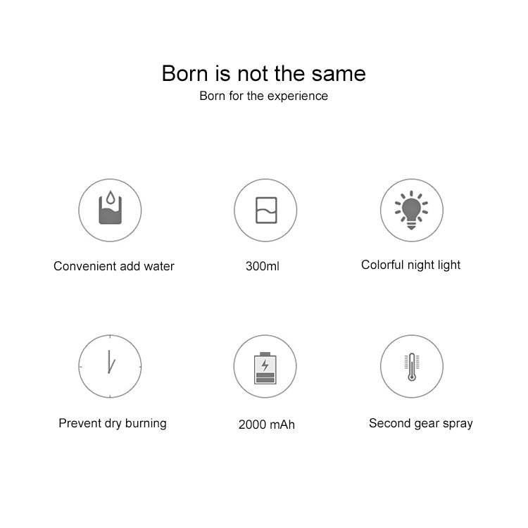 WT-H16 USB Charging Water Pattern Atomizing Humidifier with Colorful Night Lights, Water Tank Capacity: 300mL