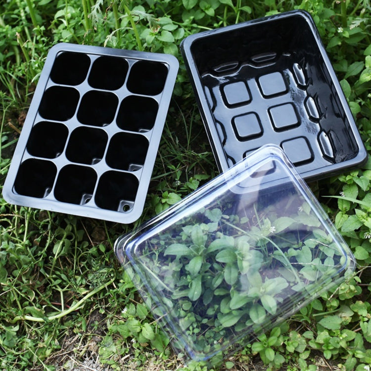 Seedling Tray Sprout Plate 12 Holes Nursery Pots Tray Lids Box For Gardening Bonsai Mini Greenhouse Nursery Plate