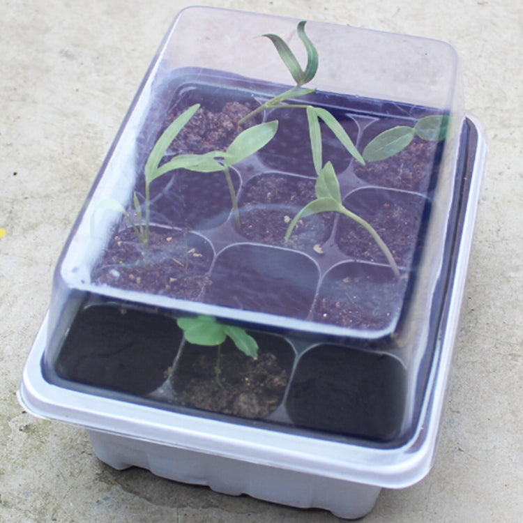 Seedling Tray Sprout Plate 12 Holes Nursery Pots Tray Lids Box For Gardening Bonsai Mini Greenhouse Nursery Plate
