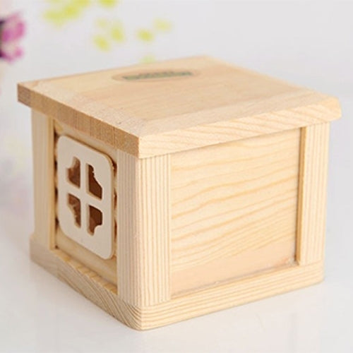 Pet Flat Roof Wooden House Hut Pets Cage for Small Animal Rabbit Hamster