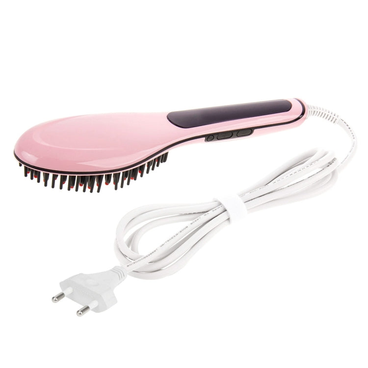 Handheld Innovative Hair Straightener Comb with LCD Temperature Display, EU Plug