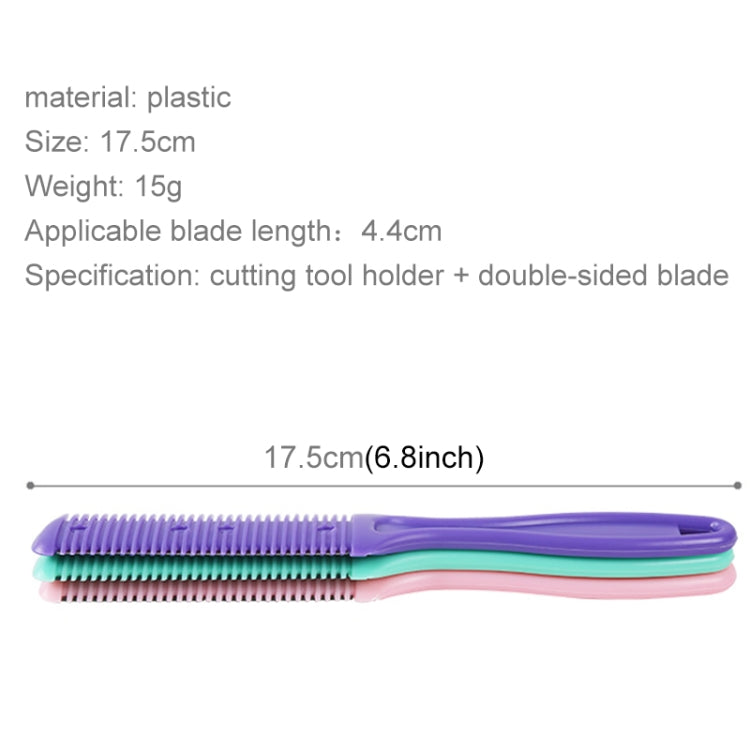 3pcs Hair Tools Double-sided Knife Hair Comb Hair Bangs Trimmer Thinning Device Hair Clipper,  Random Color Delivery