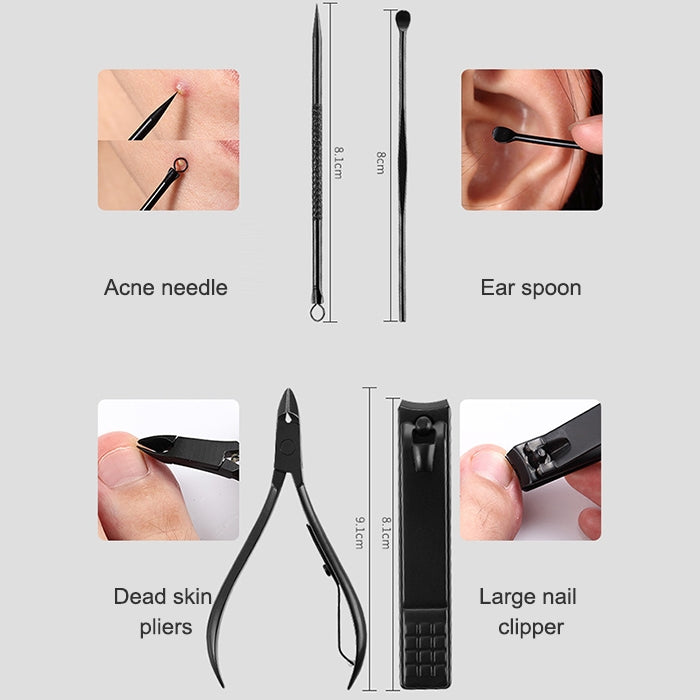 12 in 1 Advanced Stainless Nail Care Clipper Pedicure Manicure Kits with Leather Case