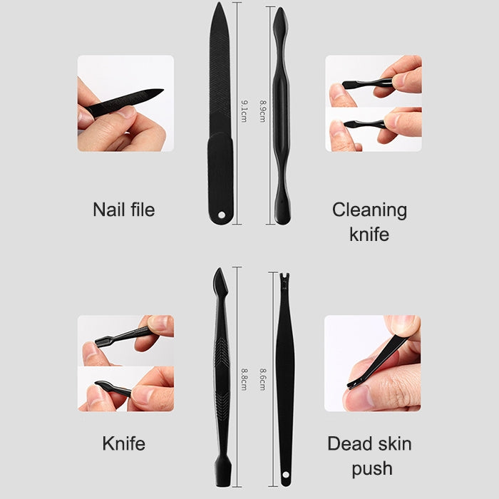 12 in 1 Advanced Stainless Nail Care Clipper Pedicure Manicure Kits with Leather Case