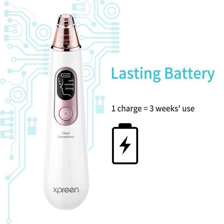 Xpreen Rechargeable Pore Cleanser Home Facial Beauty Device with LED Screen & 4 Probes